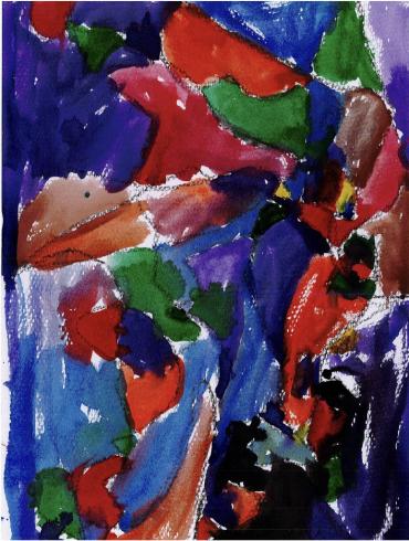 Abstract painting by kindergarten student