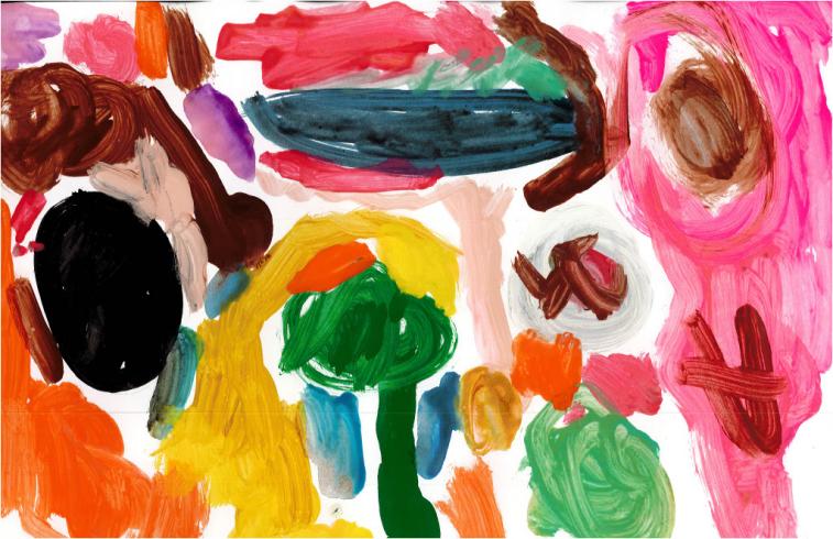 Colorful painting by PreK student