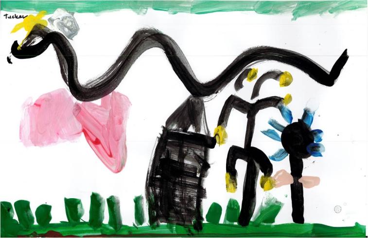 Colorful painting by PreK student