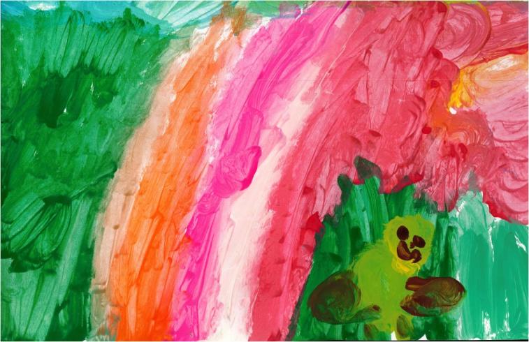 Colorful painting by PreK student