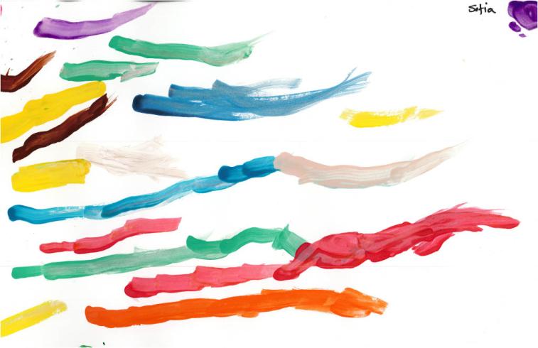 Colorful painting by PreK student