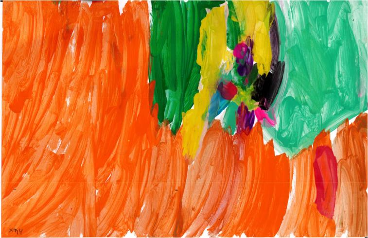 Colorful painting by PreK student