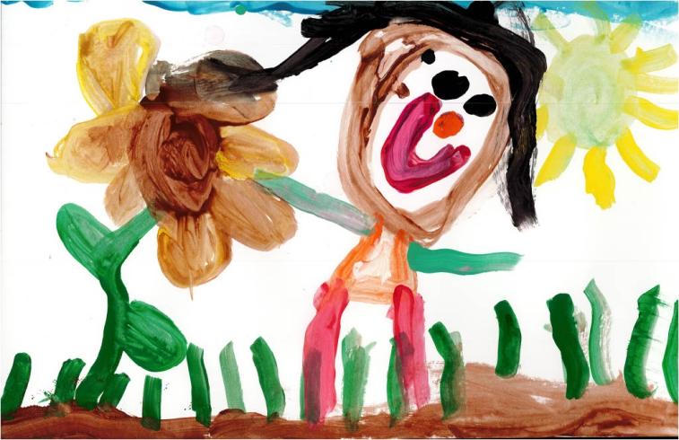Colorful painting by PreK student