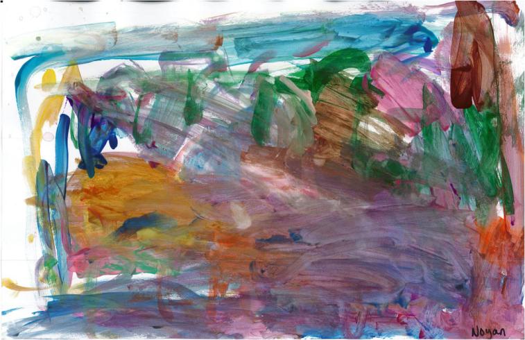 Colorful painting by PreK student