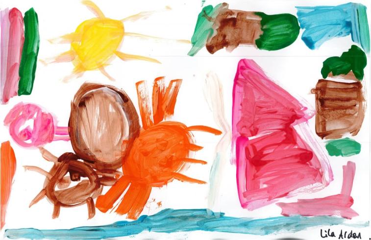 Colorful painting by PreK student