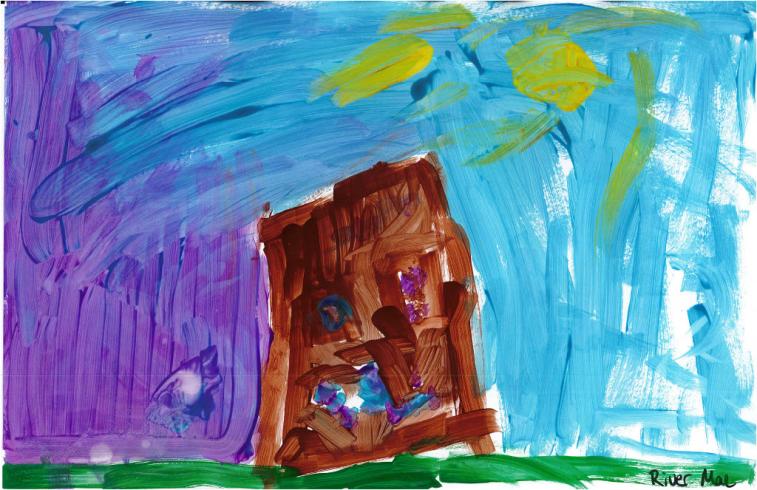 Colorful painting by PreK student