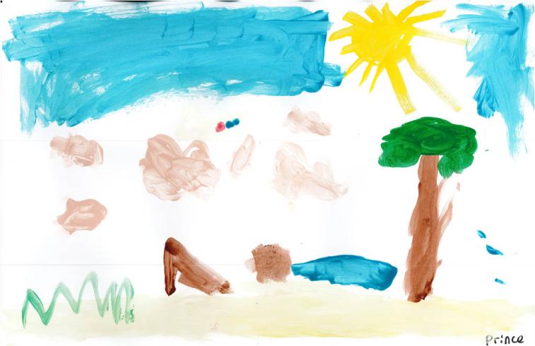 Colorful painting by PreK student