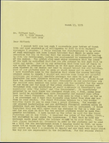 Typed letter on yellow paper.