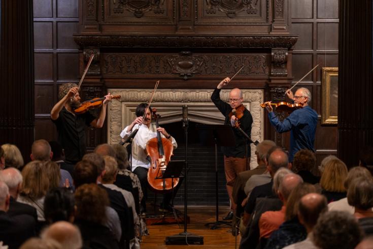 Brooklyn Rider performing in the Music Room