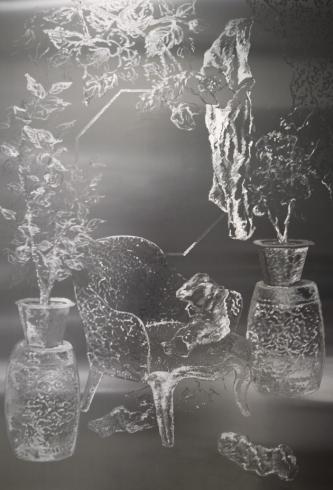 Sharon Cheuk Wun Lee (Washington, DC) Afterimage: Borrowed Flora 2025 Engraving on aluminum 60 x 42 in. 
