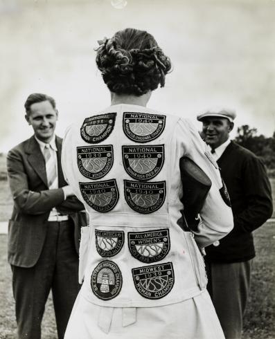 Pat Laursen (rear view), National Women’s Skeet Shooting Champion