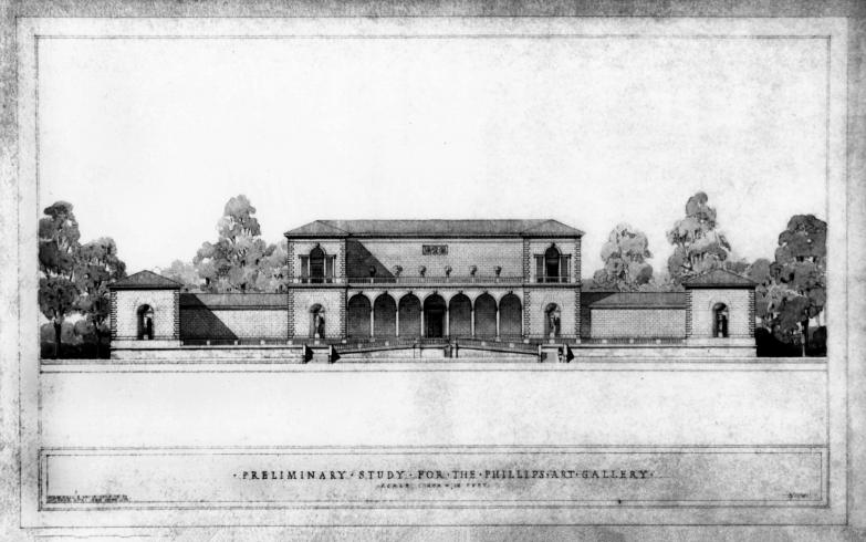 Preliminary study for the Phillips Memorial Gallery, McKim, Mead & White, 1922