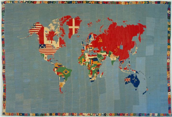 map of the world each country filled in with the country's flag