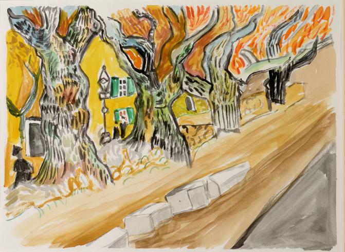 Artwork responding to Vincent van Gogh's The Road Menders