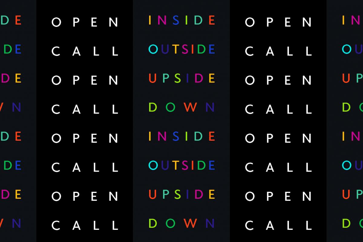 Juried invitational promo with colorful lettering