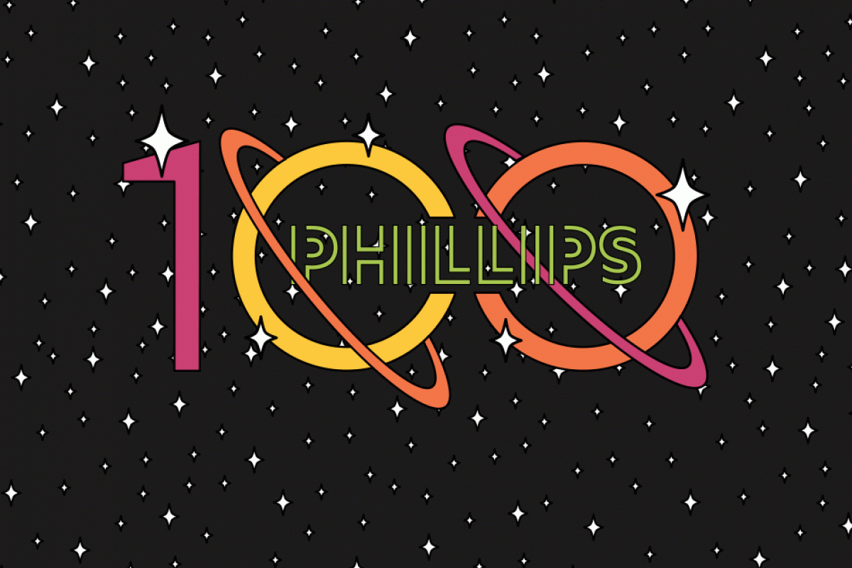 Gif of Phillips logo on starry space background
