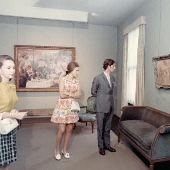 Photograph of Prince Charles and Princess Anne in the Phillips galleries