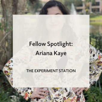 Headshot of a young girl with "Fellow Spotlight: Adriana Kaye" overlaid 