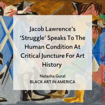 Promo for Struggle series review in Black Art in America by Natasha Gural