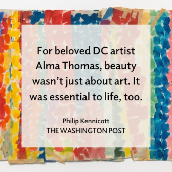 Promo for Philip Kennicott review of Alma Thomas Exhibition in Washington Post
