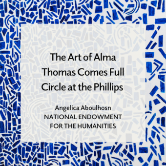 Promo for Alma Thomas review by Angelia Aboulhosn in NEH magazine