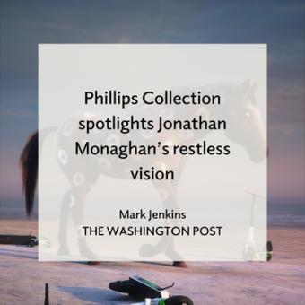 Promo for Jonathan Monaghan exhibition review in Washington Post
